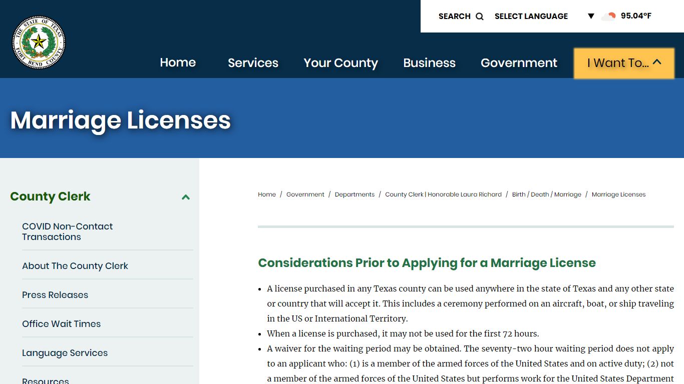 Marriage Licenses | Fort Bend County, TX